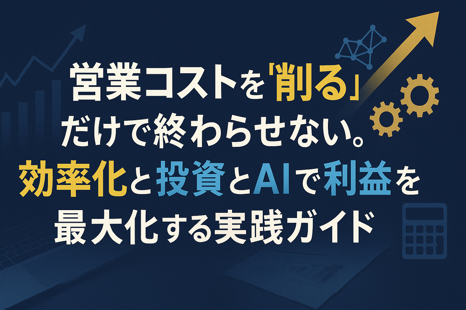 営業コストを削るだけで終わらせない