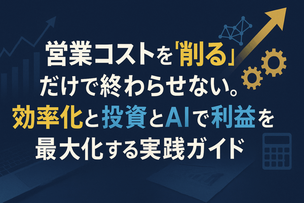 営業コストを削るだけで終わらせない